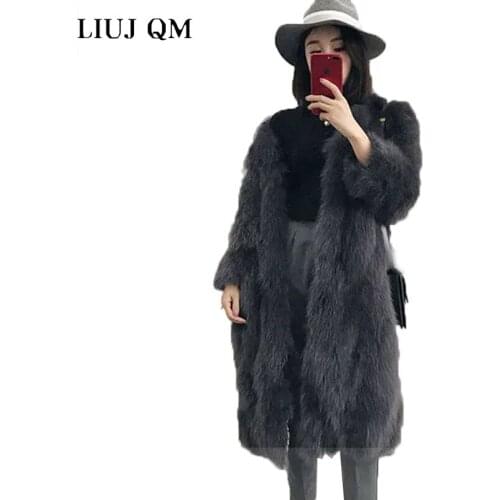 2021 Women Parka Winter Faux Raccoon Dog Fur Fox Fur Warm Coat Long Sleeve Female Casual Loose Outwear Teddy jacket Long Coats