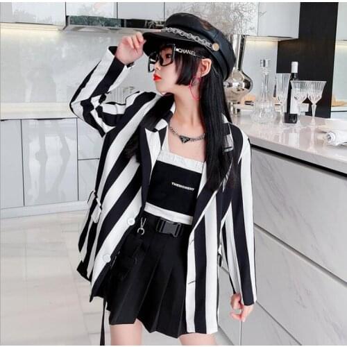 2021 Korean style girls striped blazer fashion long sleeve autumn girls coat 4-9t B714