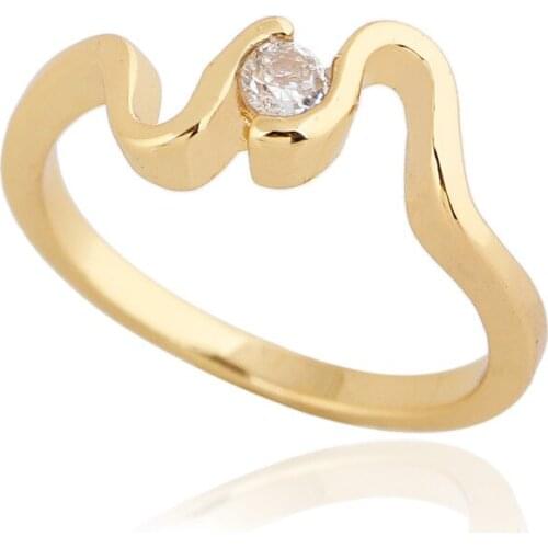 Kuniu simple geometric finger ring for women zircon metal material zircon metal material trendy classic style fashion jewelry