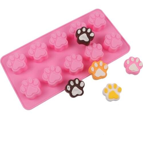 1 PC 10 Cell Silicone Mold Cake Tools Cartoon Cats Paw Shape Cake Molds Chocolate Jelly Mould Kitchen Baking Pastry Tools