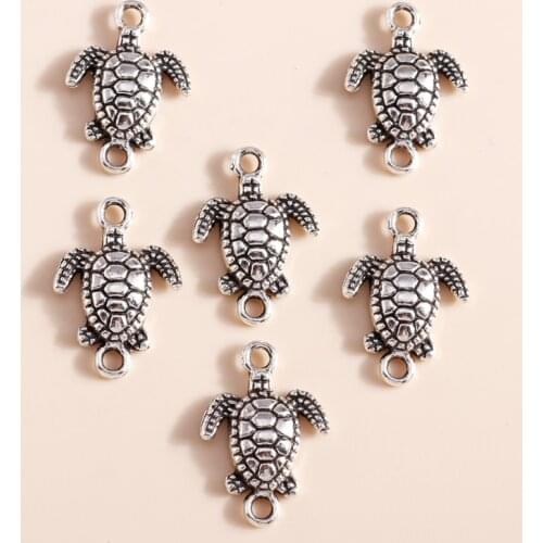 20pcs/lot 14*21mm Trendy Animals Sea Turtle Charms Connector Fit Necklaces Pendants Bracelets Handmade DIY Jewelry Accessories