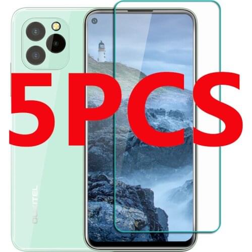 5PCS Clear HD Tempered Glass Safety On For Oukitel C21 Pro 6.39" OukitelC21Pro C21Pro Protective Film Screen Protector Cover