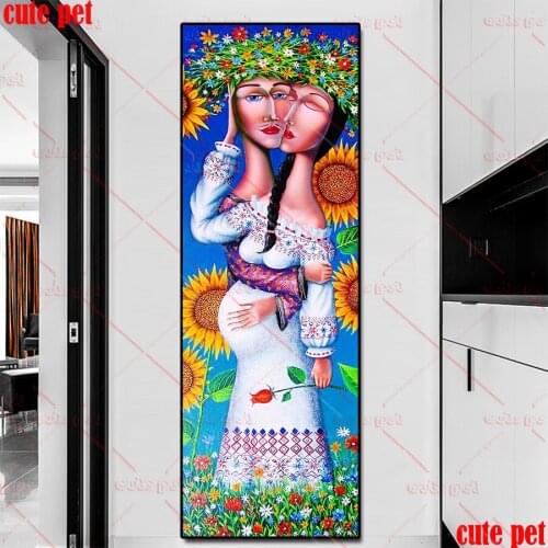 5D DIY Diamond Painting Cartoon couple Cross Stitch Diamond Embroidery Patterns Full Round Square rhinestones Mosaic decor large