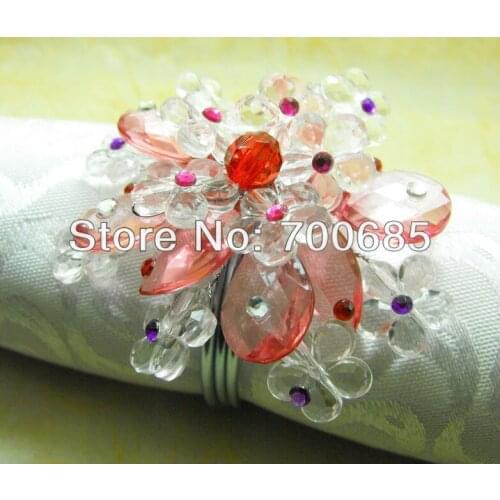 Acrylic, crystal napkin rings beaded wedding, napkin holder