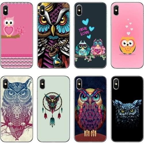 Owl Printing Drawing Mobile Phone Case For Samsung Galaxy Note 10 9 8 5 4 S10E S10 Lite S9 S8 S7 S6 Edge Plus S5 S4 Mini