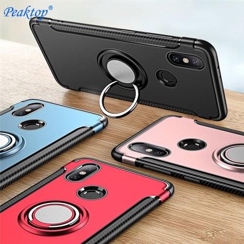 For Xiaomi Mi 8 SE 6 6X 5X Note 3 A1 A2 Lite Case Armor Fiber 3in1 Finger Ring Case For Xiaomi Redmi Note 5 5A 4 4X 6 Pro 6A