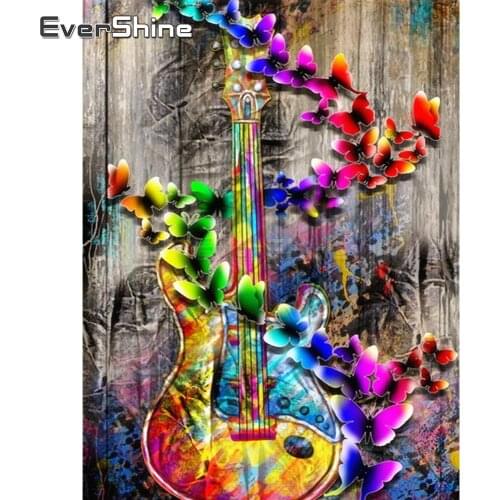 EverShine Diamond Painting Full Square Scenery Cross Stitch 5D New Arrivals Diamond Embroidery Guitar Picture Rhinestones Sale