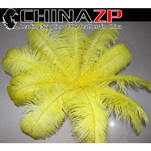 CHINAZP Factory 65~70cm (26"~28") Length 50pcs/lot Beautiful Dyed Yellow House Decoration Ostrich Feathers