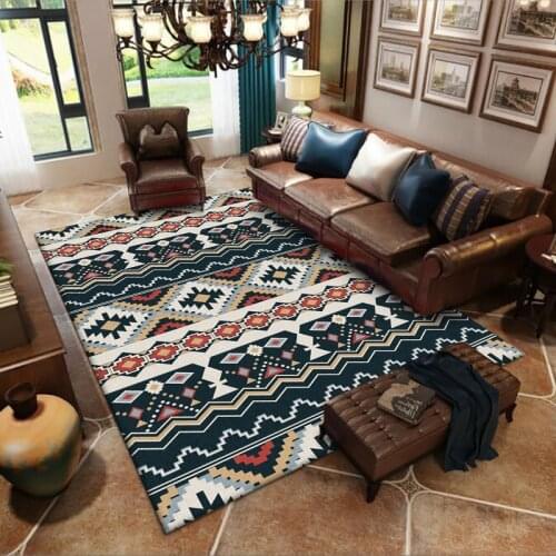 Fashion Bohemian Style Carpet and Rug Persian Ethnic Geometric Living Room Non-Slip Floor Mats Kitchen Bedroom Bedside Tapete