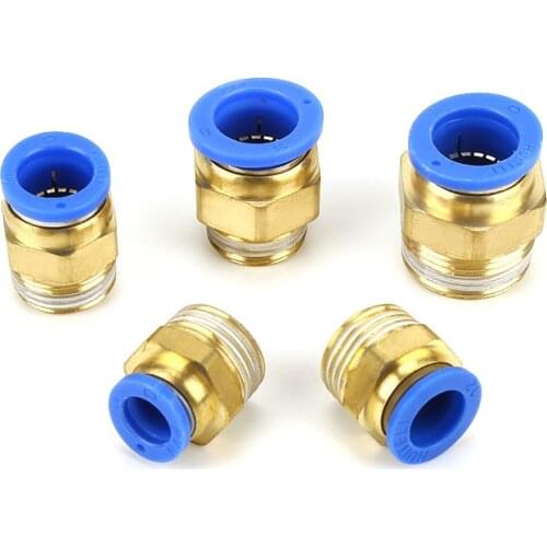 M5 M6 M8 M10 M12 M14 M16 M20 Metric Male Thread Straight Air Pneumatic Pipe Fitting Push In Quick Connector Tube OD 8mm