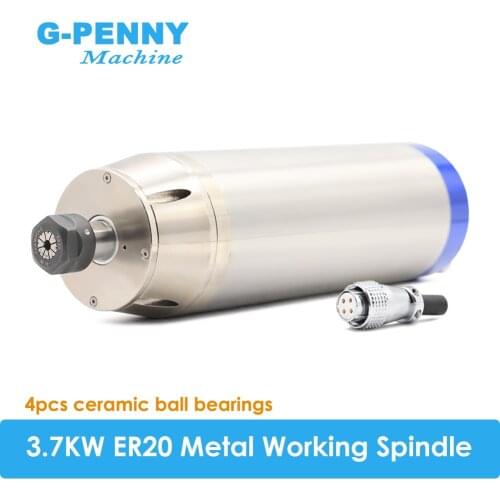 3.7kw metal working spindle ER20 1.69Nm used for stainless steel copper steel iron 800Hz Pole=4 water cooled spindle motor