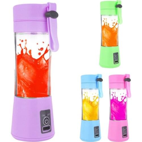 Mini Portable Electric Fruit Juicer Smoothie Maker Blender Machine Sports Bottle Juicing Cup380ml 2/4/6 USB Rechargeable Blades