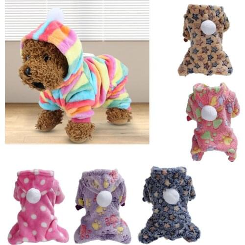 Soft Fleece Dog Jumpsuit Coat Winter Warm Dog Clothes For Small Dogs Chihuahua Pug Costume French Bulldog Clothing