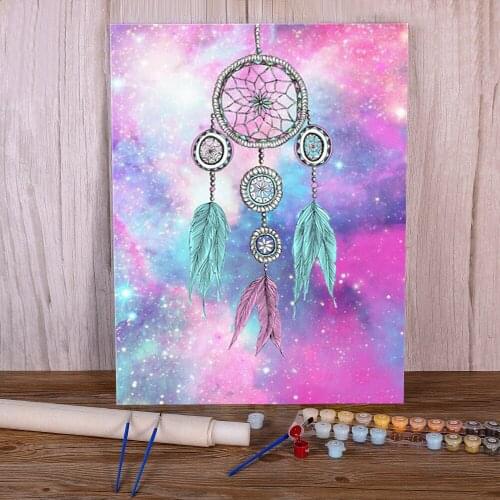 Landscape Dreamcatcher DIY Paint By Numbers Kit Acrylic Paints 40*50 Canvas Pictures Home Decor For Children Handiwork