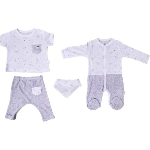 Andywawa AC9581 Monk Seal 4 PCs Jumpsuit Set Grey