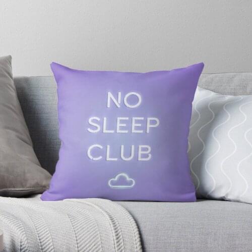 No Sleep Club Throw Pillow Cushion Cover Polyester throw pillows case on sofa home living room car seat decor 45x45cm