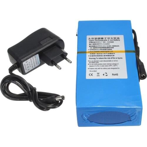 Portable 12V 20000mah Lithium-ion Battery Pack DC 12.6V 5.0Ah Batteries for Wireless Camera CCTV Cam Monitor Backup Battery Cell