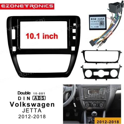 1/2Din Car DVD Only Frame Audio Fitting Adaptor Dash Trim Facia Panel 10.1inch For Volkswagen JETTA 201213 14 15 18 Radio Player