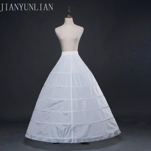 6 Hoop Bridal Petticoat Free Shipping A Line Ball Gown Petticoats Floor Lenght Petticoats for Wedding Dress White Petticoat