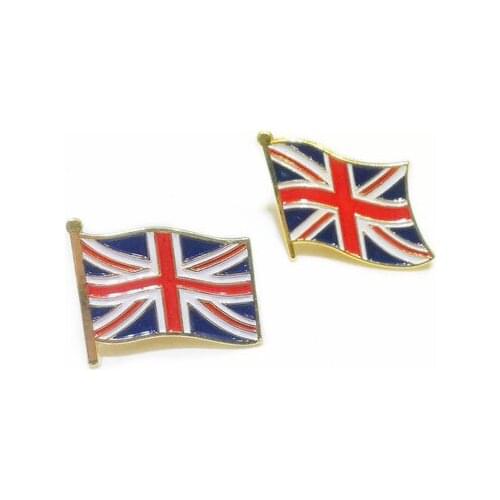 Factory direct British flag brooch iron butterfly buckle paint badge clothing collar needle 23MM Free Shiping