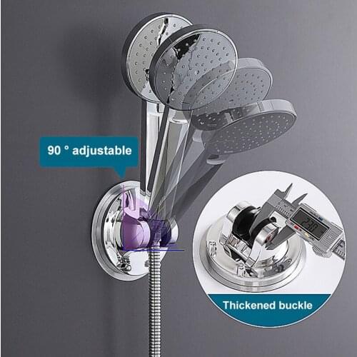 Adjustable Shower Head Holder Polished Self-adhesive Shower Base Handheld Suction Up Drill-free Shower Bracket Showerhead Rack