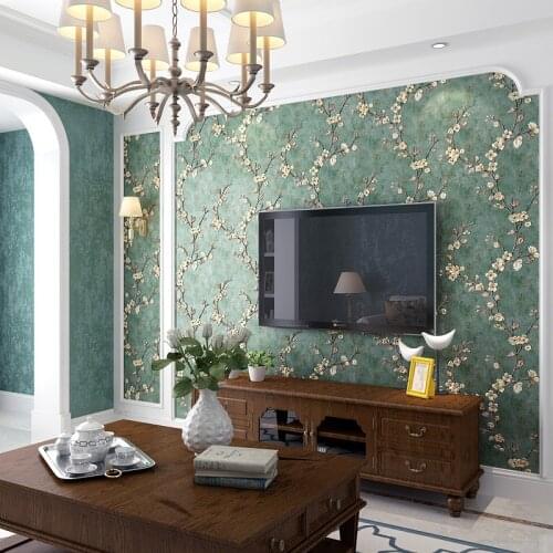 Self Adhesive wall decor Wallpaper European Style Flower Floral Fresco Living Room Bedroom Wallpaper Modern Textured Non woven