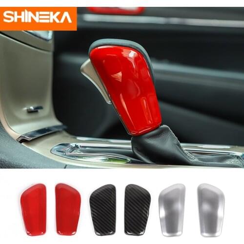 SHINEKA Interior Mouldings For Jeep Grand Cherokee ABS Car Gear Shift Knob Shifter Trim Stickers For Jeep Grand Cherokee 2017 Up