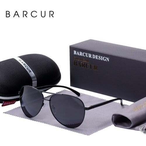 BARCUR Classic Brand Sunglasses Men Polarized Fashion Pilot Sun Glasses Fishing Driving Glasses For Men/Women
