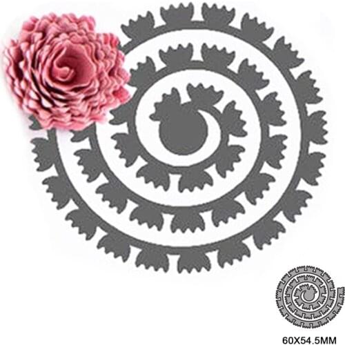Spiral Flower Metal Cutting Dies for DIY Scrapbooking Album Paper Cards Decorative Crafts Embossing Die Cuts Christmas 2021new