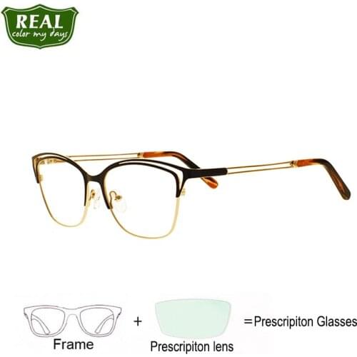 Stylish Multicolor Womens Metal Eyeglass Frame Reading Spectacle Frame free glasses box
