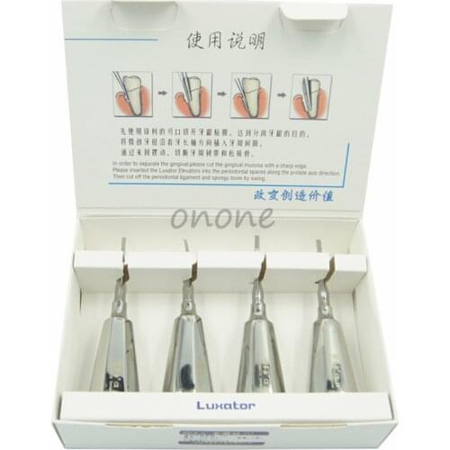 4pcs/set Dental Elevator Stainless Steel Tooth Elevator Dentist Tools Stright Root Elevator Dental Lab Instrument