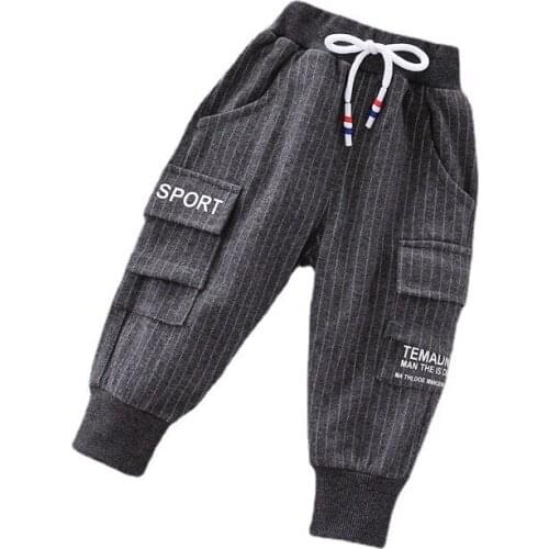 Spring Autumn Kids Striped Clothing Infants Fashion Sport Trousers Baby Boys Girls Casual Clothes Children Elastic Waist Pants