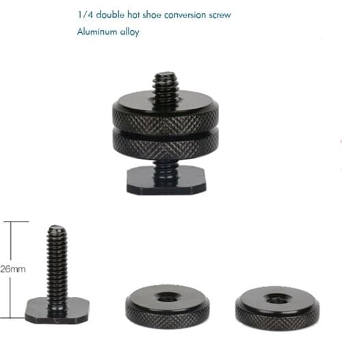 Camera Hot Shoe Mount Adapter 1/4 Screw Hot Shoe Adapter Flash Shoe Mount with Locking Disk for DSLR Camera Flash Light Umbrella