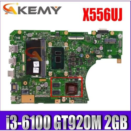 X556UJ i3-6100 CPU GT920M 2GB N16V-GM-B1 4GB RAM Mainboard REV 2.0 For ASUS X556UJ X556UV Laptop Motherboard free shipping test