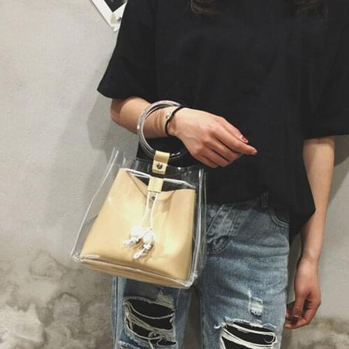 Women Handbags Fashion Transparent Bucket Bags Shoulder Bag Ladies Handbags Casual Bag Bolsas De Mujer Dames Sac A Main Femme