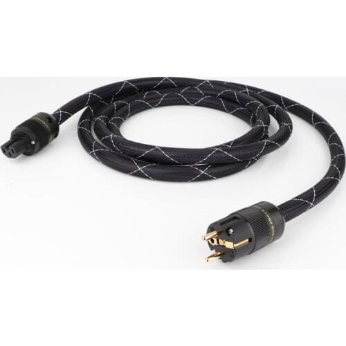 1 Piece hi-end OCC copper power wire hifi audio EU AC power cable schuko version power cord with gold plated connector plug