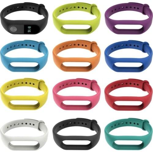 1pc Silicone Wrist Strap For Xiaomi Mi Band 2 Smartwatch Replacement Multi-color Fashionable Smart Bracelet Strap Men Women