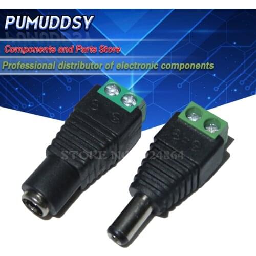 10PCS male and female DC Power plug 5.5 x 2.1MM 5.5*2.5MM 3.5*1.35MM 12V 24V Jack Adapter Connector Plug CCTV 5.5x2.1 2.5 1.35