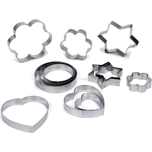 100pcs DIY Fondant Mousse Cake Mold Stainless Steel Decorating Tools Ring Slicer Cutter Hand Push Baking Cooking