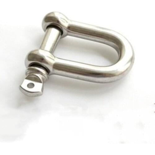 2PCS 304 Stainless Steel D-type Shackle Bow U-type High-Strength Lifting Ring Buckle Connection Fixed Chain M4 M5 M6 M8 M10