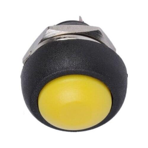 2 PCS NEW Yellow 12mm Waterproof momentary Push button Switch Mini Round Switch