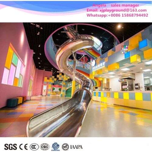 2020 New product stainless steel tube slide indoor playground slide for mall