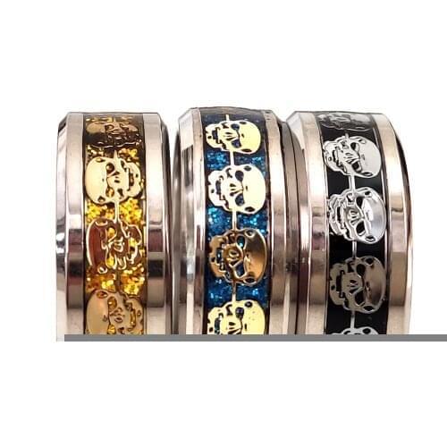 30pcs Mens Skull Rings Stainless Steel 316L Gothic Biker Ring Mens Party Favor Quality 8mm Band Rings Wholesale Jewelry lot