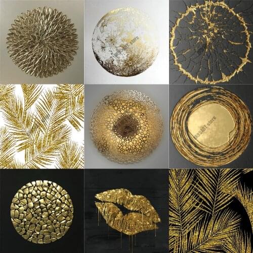 Abstract Gold Luxury Diamond Embroidery Full Square Drill DIY Diamond Painting Cross Stitch Kits Mosaic Kids Room Decoration