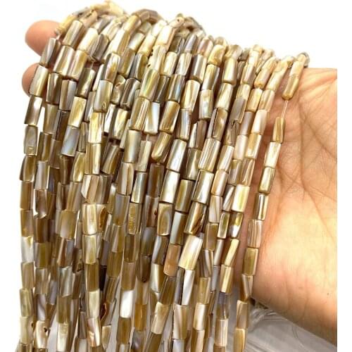 Cylindrical Natural Sea Shell Beads Necklace Jewelry Brown Horseshoe Loose Beads DIY Accessories Necklace Bracelet High Quality