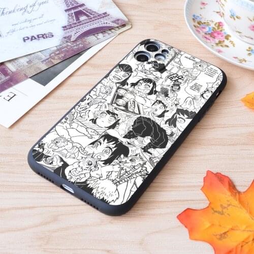 For iPhone Inosuke Demon Slayer KNY Collage Print Soft Matt Apple iPhone Case