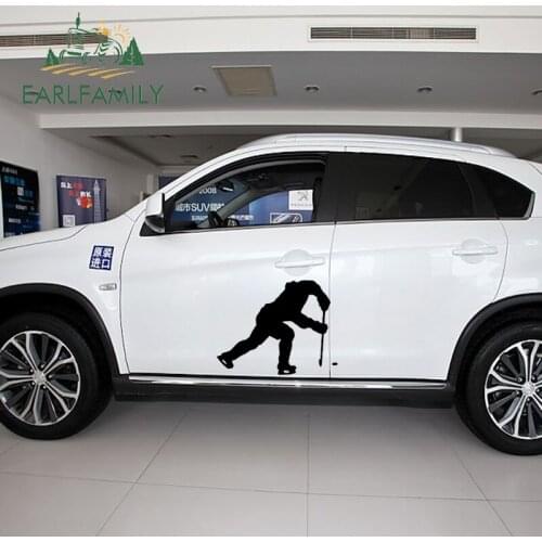 EARLFAMILY 46.4cm x 58cm 2x Hockey Ice Puck Stick Shot Graphic (one For Each Side) Sticker For Car Door Window Side Vinyl Decal