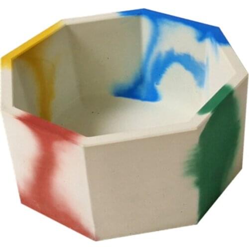 Large Size Cement Flower Pot Mold Silicone Molds For Terrazzo Pot Concrete Hexagon Pot Molds Pottery Clay Moulds