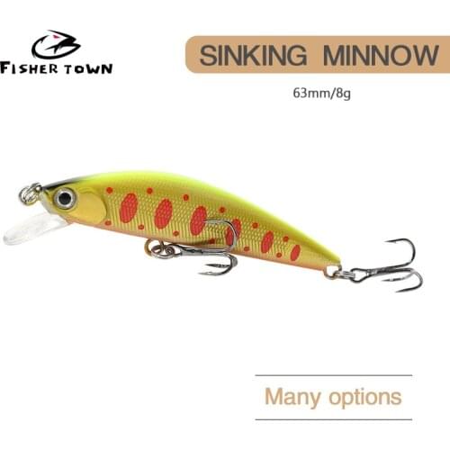 Minnow 63mm 8g Fishing lure Wobbler for Sinking and Vibrate Fishing Tackle Swimming bait Lure