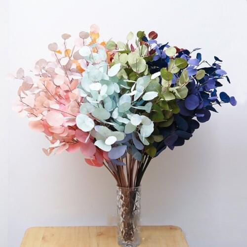 Artificial Eucalyptus Leaves branch home wedding decor autum silk plastic flower high quality fake flower party room decoration